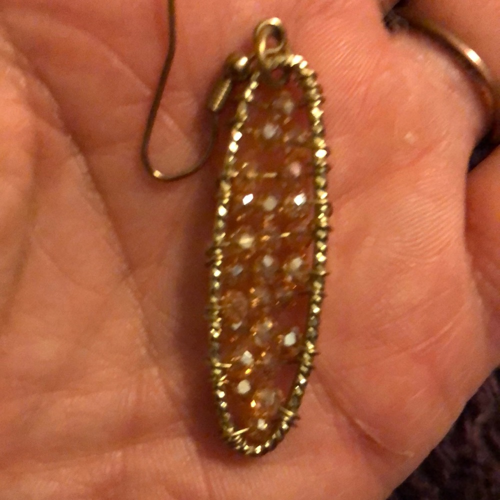 Rose Gold Crystal and Light topaz teardrop earrings.